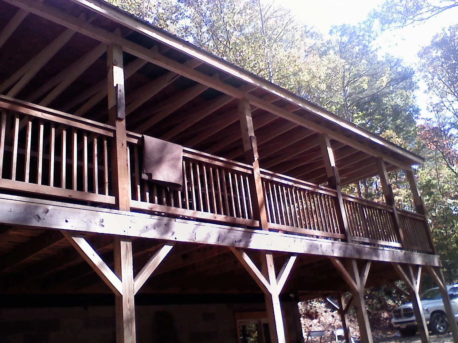 Timber framing under a new elevated porch and deck — Roof Leak Repair in Strabane by Roofing Brothers